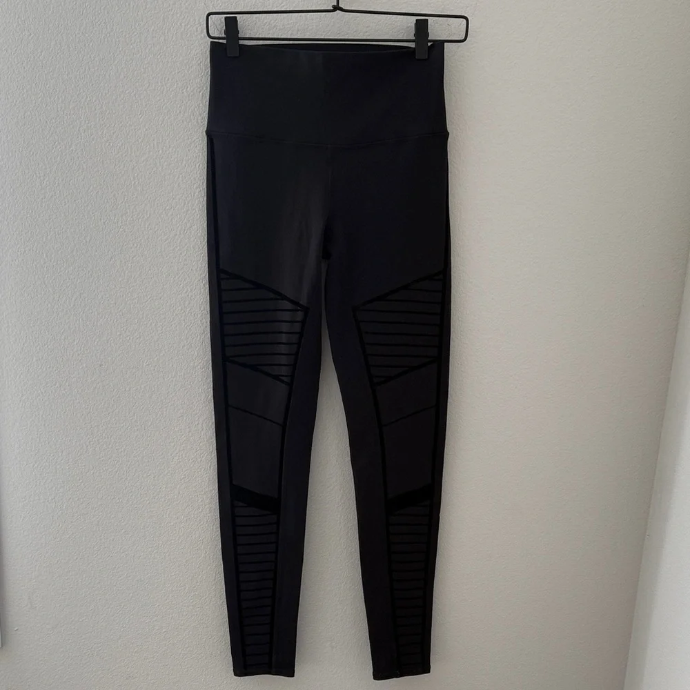 Alo Yoga Flocked High-Waist Moto Leggings Full‎ Length Size Small